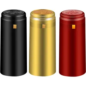 120 Count, 3 Colors PVC Heat Shrink Capsules — Wine Shrink Wrap Sealing Capsules for Bottle Corks, Suitable for Professional Cellars and Home Use, Black/Red/Gold