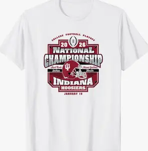 Newest Arrivals Indiana Hoosiers CFP Championship T-Shirt - Icon White Top Size S-3XL Unisex RJA