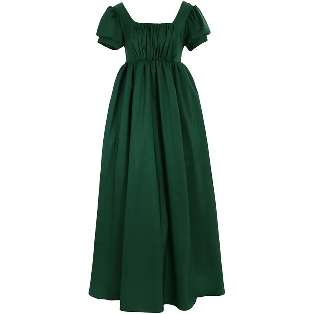 Women‘s Regency Era Dress Emma Jane Austen Dark Green Empire Waist Ball Gown