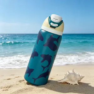 Owala Deep-sea Shark FreeSip Insulated Stainless Steel Flask, BPA-Free Sports Water Bottle with Straw, 32 Oz Portable Drinkware Ideal for Travel summerwins