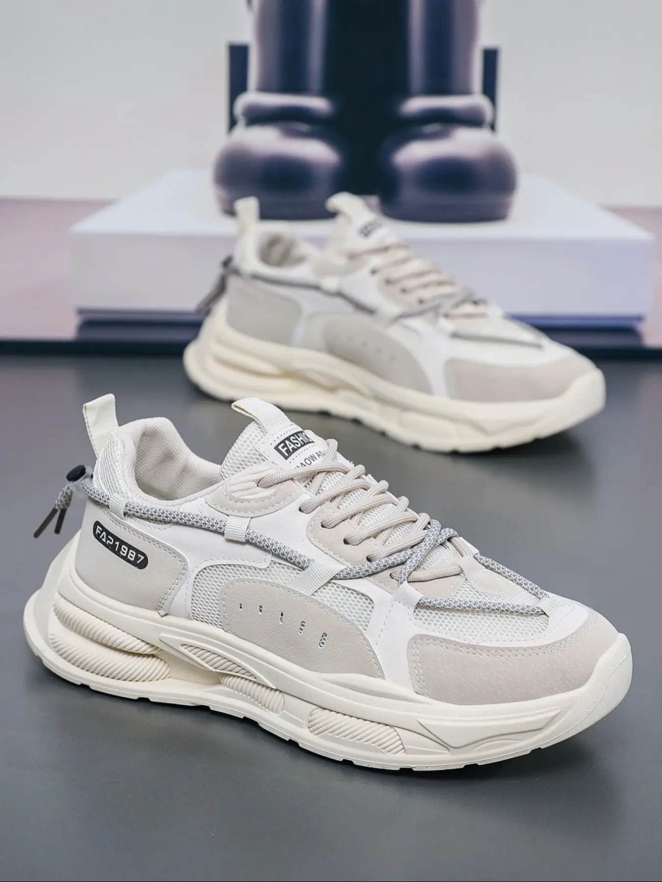Men's Breathable Mesh Sports Shoes, Trendy Versatile Elevator Sneakers, Casual Running Dad Shoes, Comfortable Athletic Footwear