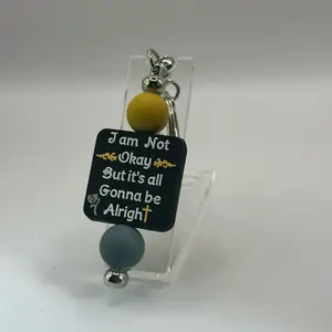 I’m not okay Beaded Keychain