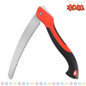 10 Inch Heavy Duty Pruning Saw, Folding Hand Saw with SK5 Curved Blade, Triple-cut Razor Teeth Used for Trees Wood Cutting Camping Gardening Work, Hiking, Landscaping, Tree Trimming