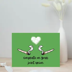 Congrats on Your Joint Union Wedding Card, Greeting Card, Engagement Card, Funny Weed Wedding Card, Pot Wedding Card, Marijuana Card, Weed