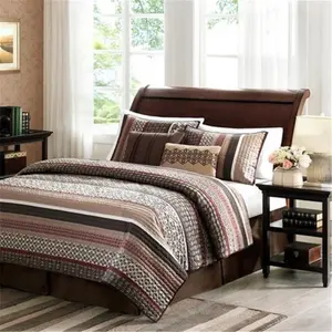 212 MAIN Lavish 5-Piece Jacquard Weave Leaf Motif Coverlet Set for King Size Bed, Channel Stitch, Red, Five Pieces