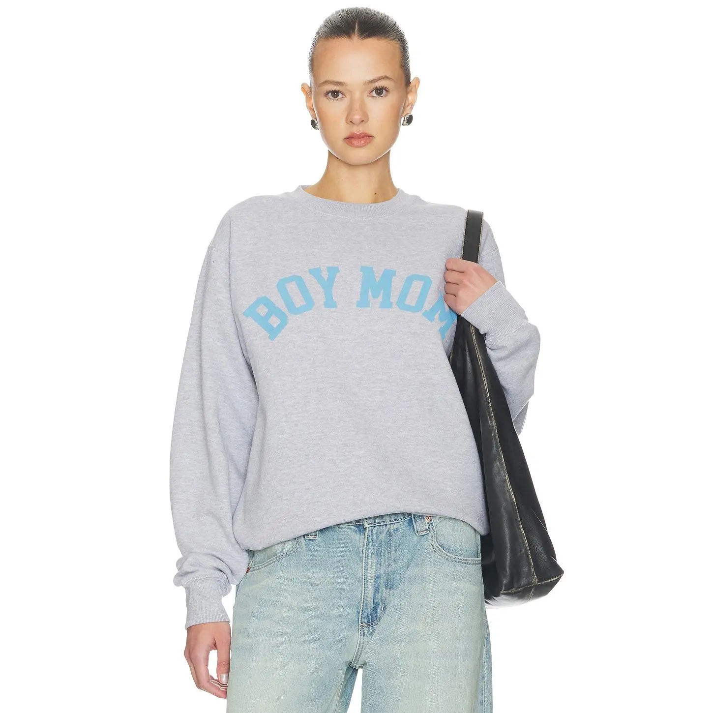 DEPARTURE Boy Mom Sweatshirt in Grey