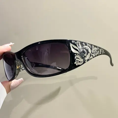Punk Fashion Glasses, PC Lenses Metal Hinges Thick Frame Legs, Outdoor Cycling Sports Eyewear, Unisex Summer Beach Travel, Stylish Glasses, Punk Shades