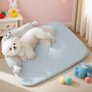 New Summer Dog Cat Bed Cartoon Monster Breathable Cool Pet Mat, Small Pets Cooling Pad, Comfortable Sleeping Area for Dogs Cats