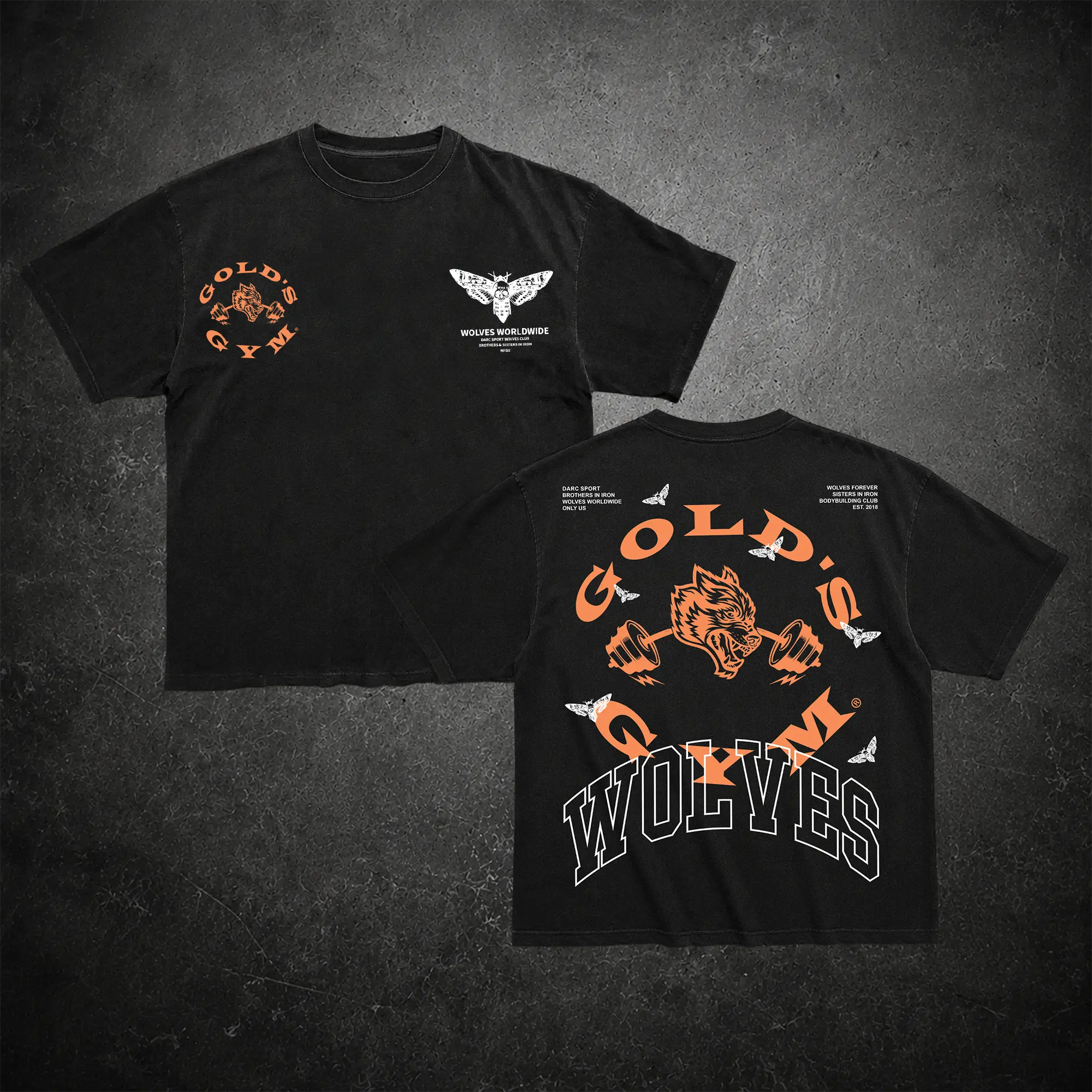Wolves Gold's Gym T-shirt, Gym Apparel, Workout Wear, Training Men's Top, Aesthetic Shirt, Discipline, Strength, Focus