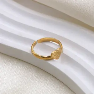 Love Peach Heart Texture Pleated Jewelry Ring Jewelry