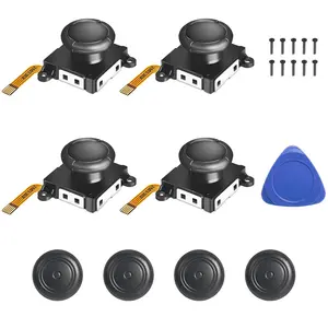 Joycon Joystick Replacement 4 Pack,  Joysticks Replacement for  ,  Lite & OLED with Thumb Grips, Screws & Spudger by