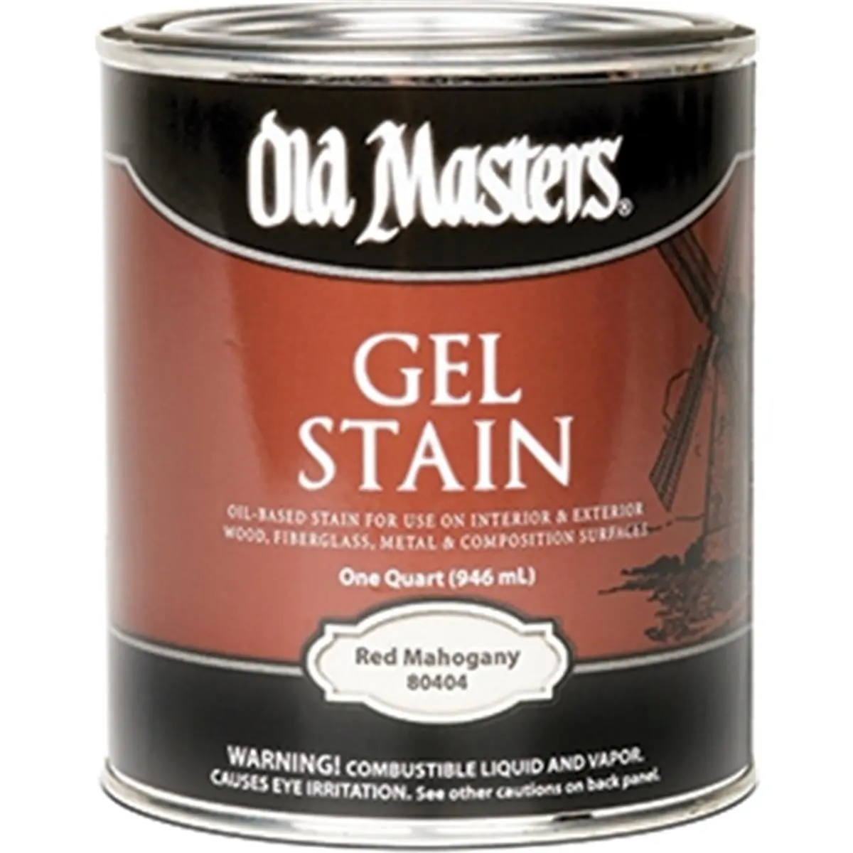 212 MAIN Old Masters 80404 Red Mahogany Oil-Based Multipurpose Gel Stain - 1 Qt, Rapid-Drying, for Fiberglass, Composition Projects (Automotive & Motorcycle Paint Care)