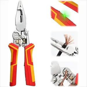 9-in-1 Professional Multifunctional Wire Stripper, Electrical Hand Tool with Plier Functionality for Wire Stripping Tasks