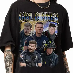 Vintage Evan Buckley Girl Dinner Shirt, 9-1-1 Television Show TShirt, 911 Evan Buckley Homage Movie Shirt, American TV Series Tee