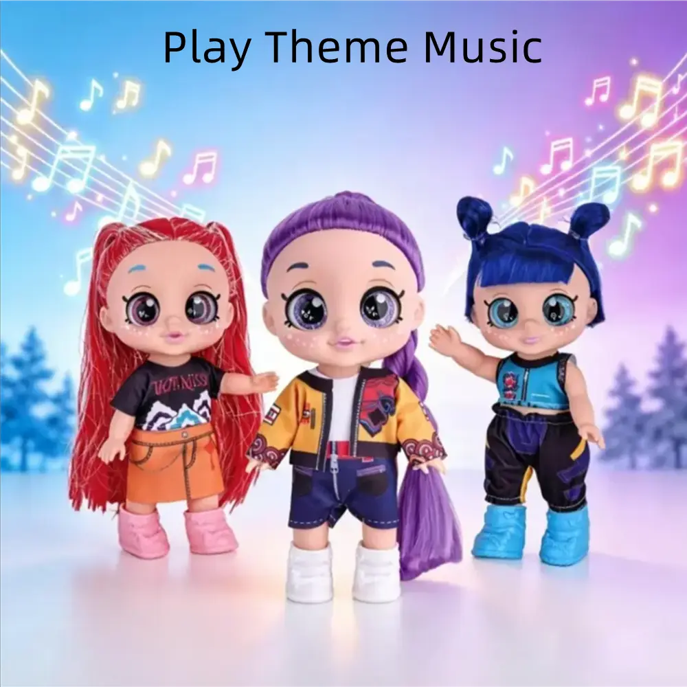 10inch Anime Singing Girls Doll,Play Music Theme Song, Desk Display Singing Dolls, Kawaii Jointed Action Figure, Lights and Movements Doll, Girl's Birthday/Holidays Gift, Fan Collection & Kids Gift
