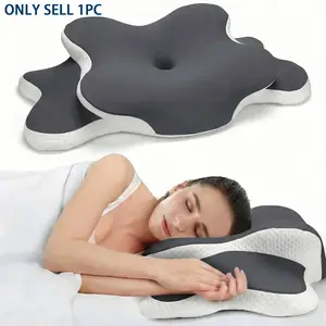 Butterfly Shaped Cervical Neck Pillow with Ear Hole Design, Ergonomic, Contoured Memory Foam for Pressure Relief, Orthopedic Contour Pillow for Side Back Stomach Sleepers, Cooling Breathable Mesh Support, The Best Bedding Choice Global Picks