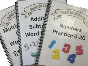 Faith in Literacy Math Literacy Workbooks - 0-20 Numbers Practice Workbook - Addition & Subtraction Word Problems - Multiplication & Division Word Problems Workbook - Homeschool Learning Tool - Grades Pre K - 5th