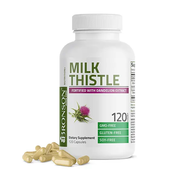 Milk Thistle & Dandelion Root Supplement, Silymarin Marianum Extract for Liver Health, Detox & Antioxidant Support, Non-GMO, Gluten-Free, Soy-Free, 120 Capsules