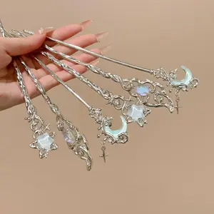 3pcs Set Star Hairpins Elegant Alloy Hair Stick Accessories Non-feathered No Power Required Fashion Headwear for Women