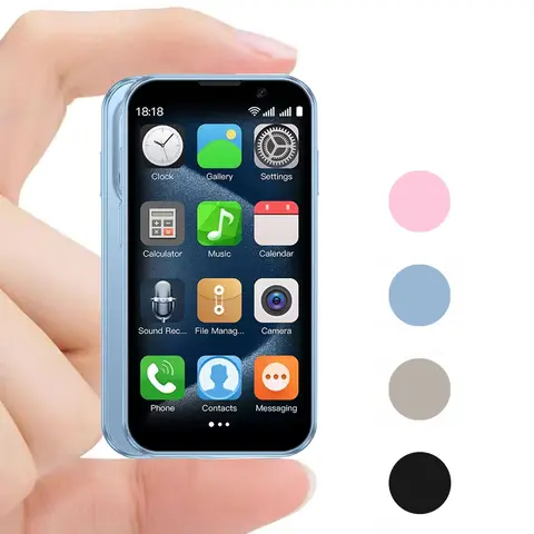 Mini Kids Android Smartphone, 3.0 inches HD Touch Screen, 3G Compact Student Pocket Phone, 2GB RAM+16GB Internal Storage, 2MP Front Selfie Camera+5MP Dual Cameras, Dual SIM, Facial Recognition, Type C, 900mAh Battery, GPS, Cool Gifts for Kids