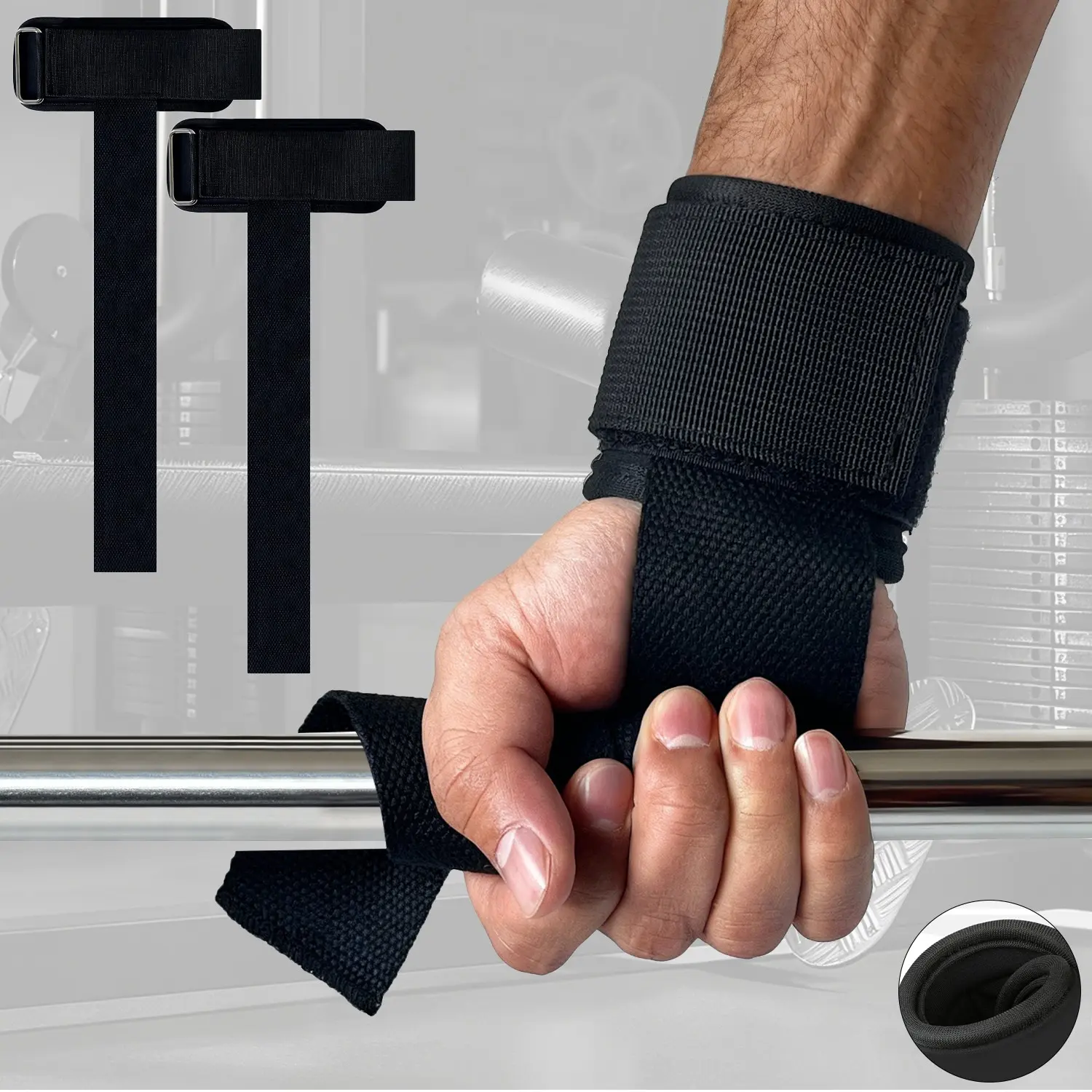 Wrist Straps Gym 2Pcs Non-Slip Weights Lifting Straps for Dumbbell Workout Crossfit Fitness Equipment Workout Accessories Wrist Wrap Lift Exercise Barbell Weightlifting Straps Wrist Deadlift Straps