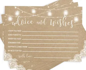 Advice For The Bride and Groom – Bridal Shower Game, Kraft (50 Cards)