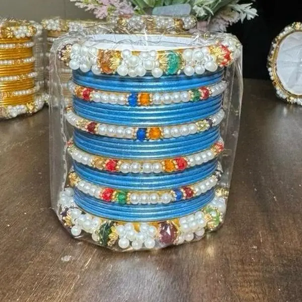 Metal Bangles - silky Colorful Metal Bangles sets as Described with Variety of Colors and Designs size 2.6”