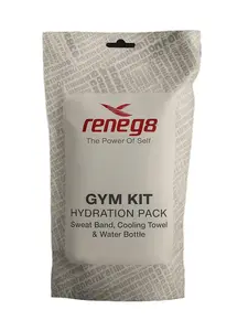 Gym Kit Hydration Pack – Water Bottle, Cooling Towel & Sweat Band for Fitness and Outdoor Workouts by RENEG8