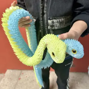 3D printed snake statue, Flexible 3D Printed Animal, Perfect Desk Pet for Animal Collectors, Cute Animal Action Figures for Home, Office, Decor, Cute Snake Design, 130cm/51.18in