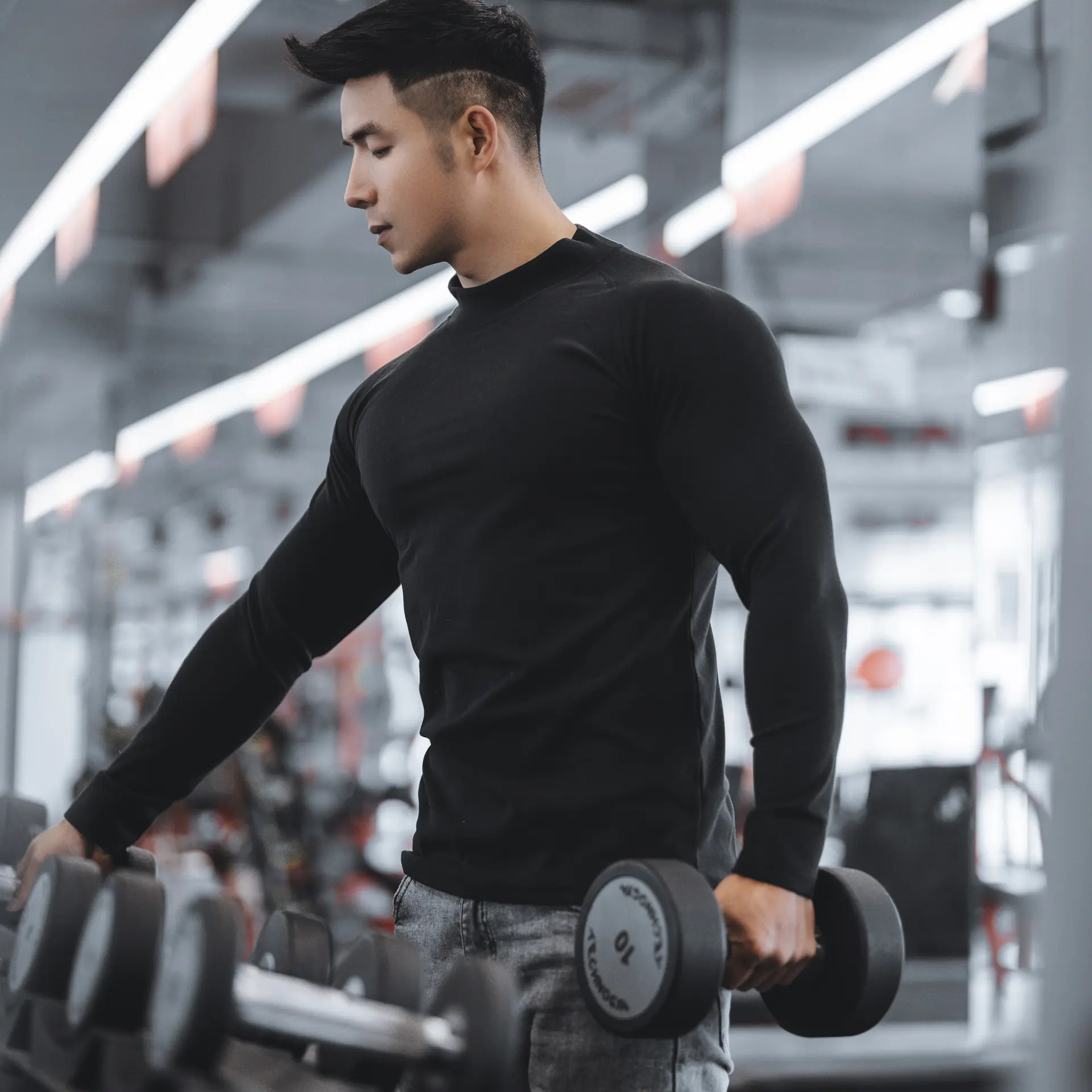 Black half high neck