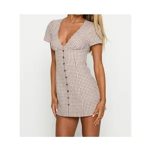 Loveliness Playsuit Brown Check jumpsuit