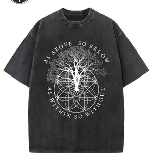 Sacred Geometry "As Above" Vintage Black Shirt