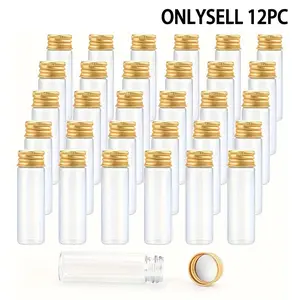 20-Pack 15ML Plastic Bottles, Transparent Sample Jars, Aluminum Screw Caps, Ideal for Essential Oils, Liquids, Powders, Jewelry