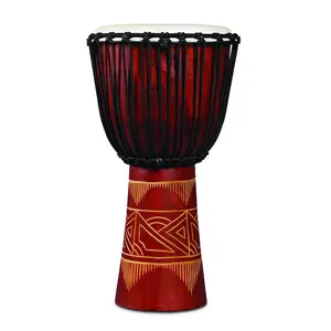 Latin Percussion World Beat Wood Art Large Djembe - Red w/Natural (LP713LR)