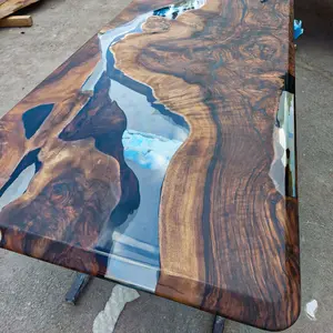 [OST007] Olive Wood Epoxy Table custom epoxy river slab table, Executive Desk, Custom Large Epoxy River Table, Solid Wood Slabs Table, Large Computer Office Desk Workstation, Business Furniture for Home Office