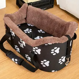 1pc PetSafe Polyester Dog Car Booster Seat with Secure Fasteners - Travel-Friendly Console Nest for Small Dogs, Comfortable and Durable Pet Carrier