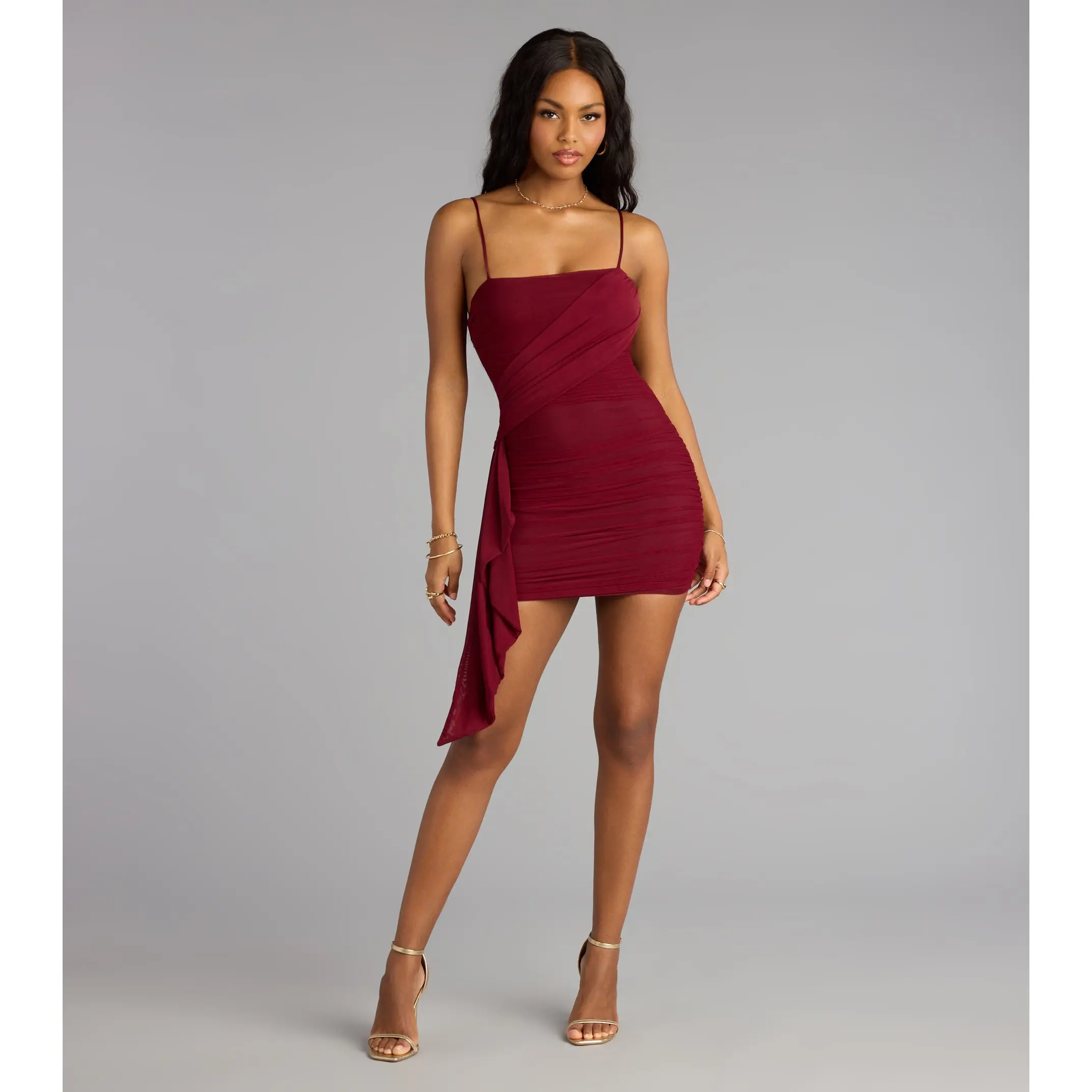 Wrap It Up Ruched Bodycon Mini Dress - TikTok Shop Wrap It Up Ruched Bodycon Mini Dress - TikTok Shop