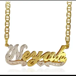 Custom Nameplate Chain Necklace with Elegant Gold and Silver Finish Personalized Jewelry Gift