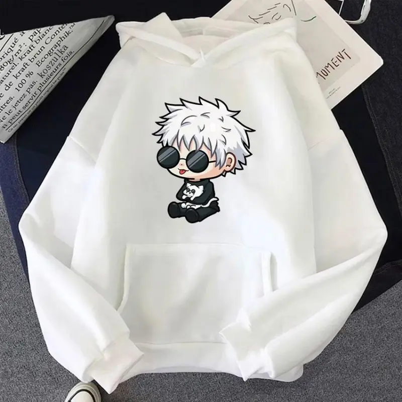 Women's Gojo Satoru Anime Graphic Hoodie - Unisex Polyester Long-Sleeve Sweatshirt with Comfortable Fit for Casual Streetwear, Party, Work, Biker, Chinese New Year Printed Tops, Easter