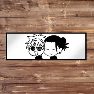 Gojo and Geto Vinyl Sticker - Handmade JDM Slapper Sticker for Waterproof Window, Laptop, Kindle, and Water Bottle