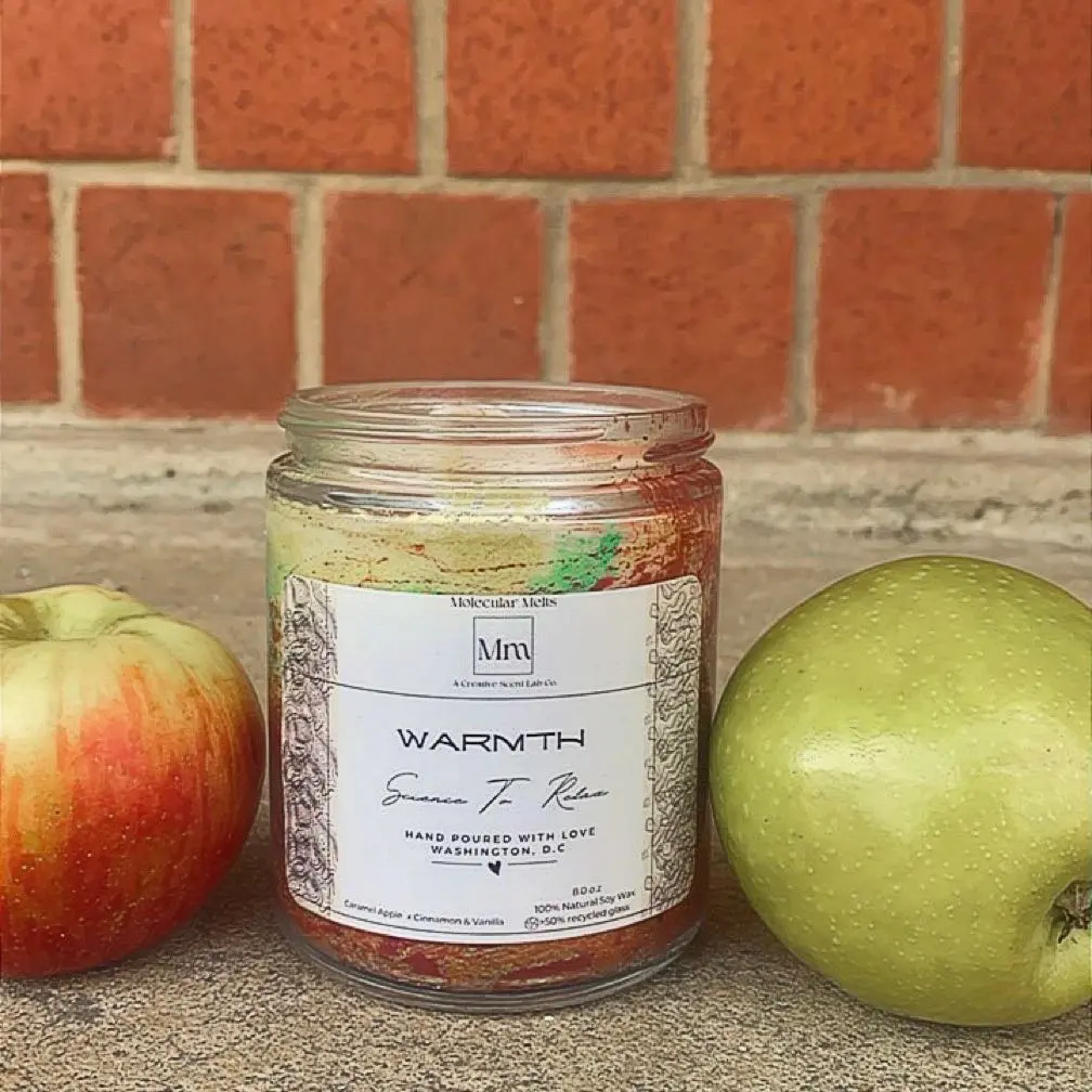 Caramel Apple X Cinnamon & Vanilla | Warmth Scented Soy Candle | Premium Natural Soy Candle | Handcrafted Gift Cozy Autumn Aroma Fragrance Decor