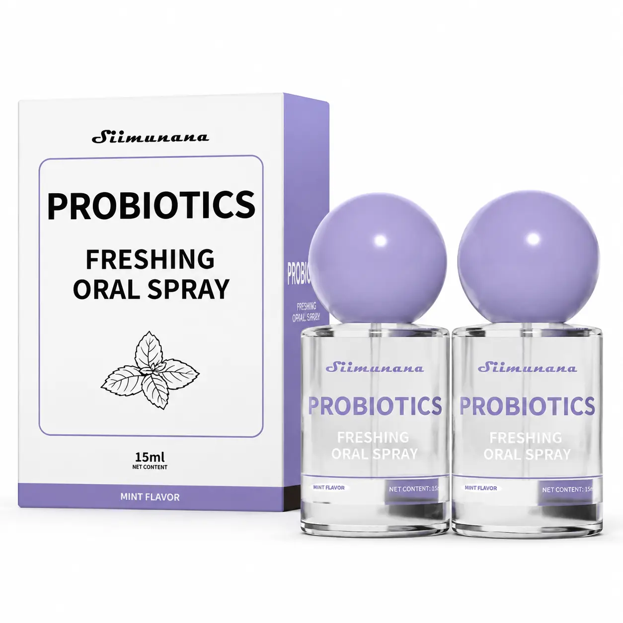 Probiotic Mouth Spray - 15ml Quick Mist Refresh for Fresh Breath & Targeted Mouth Care, Fresh Breath Oral Spray, Mouth Care Oral Spray | Oral Spray, 15ml – Mint Flavors Optional, Freshens Breath & Improves Oral Health