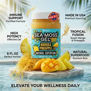 Sea Moss Gel Mango Pineapple – Flavored Superfood with Natural Electrolytes – Wildcrafted Mango Jam Sea Moss, with Minerals, Vegan, Made in USA – 8oz Trial Size