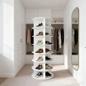 7 Tier Rotating Shoe Rack Tower, Spinning Shoe Display