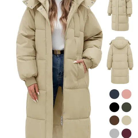[Restock] UMIPUBO Winter Women's Long Quilted Puffer Jacket, Winter Thick Warm Hooded Zip-Up Parka with Pockets, Long Sleeve Loose Fit Casual Fashion Casual Outerwear, Loose Fit Jacket, Jackets Zip Up