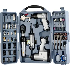 VEVOR 1/2 Air Impact Wrench 3/8 Ratchet Wrench Combo, 19 Pieces Pro Air Tool and Accessories Kit - Includes 10PCS CR - V Steel Impact Socket Set Carrying Case for Auto Repair, Home DIY Projects
