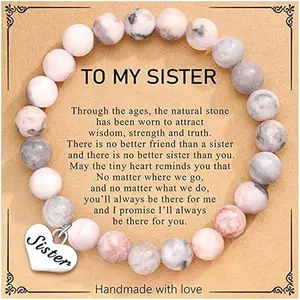 GleamJoy S Sister Bracelet Big Sister Little Sister Bracelets Set Colorful Heart Beaded Bracelet Matching Jewelry Gift for Women Sisters Family