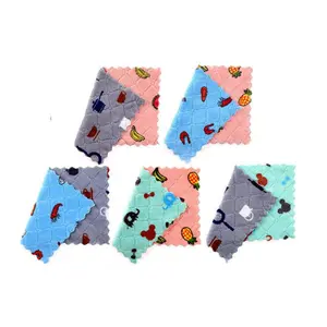 5pcs Kitchen Dishcloths, Reusable Dish Cellulose Sponge Cloths, Super Absorbent Coral Fleece Cleaning Cloths,