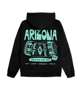 Black & Teal Scratch Doodle Cotton-Blend Hoodie