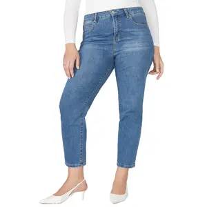ELOQUII Women's Plus Size The Leigh Super Stretch Slim Leg Jean